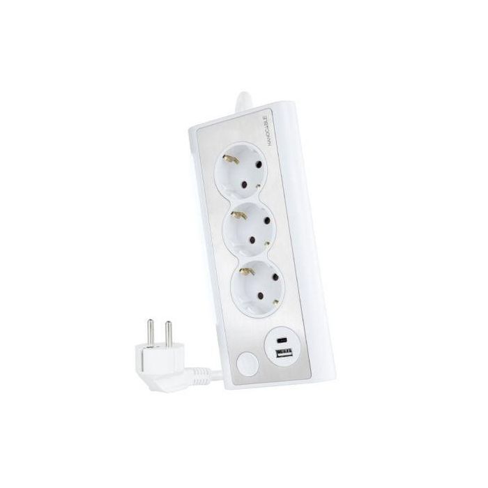 Nanocable 10.37.0013-W Regleta Sobremesa con Interruptor LED, 3 Tomas de Corriente, 2 Puertos USB (USB-A, USB-C), Cable 1.5m, Blanca 0 Nanocable 10.37.0013-W Regleta Sobremesa con Interruptor LED, 3 Tomas de Corriente, 2 Puertos USB (USB-A, USB-C), Cable 1.5m, Blanca 0