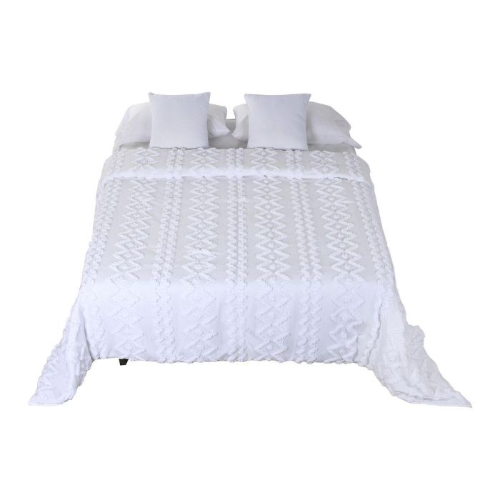 Colcha Boho DKD Home Decor Blanco 260 x 240 cm