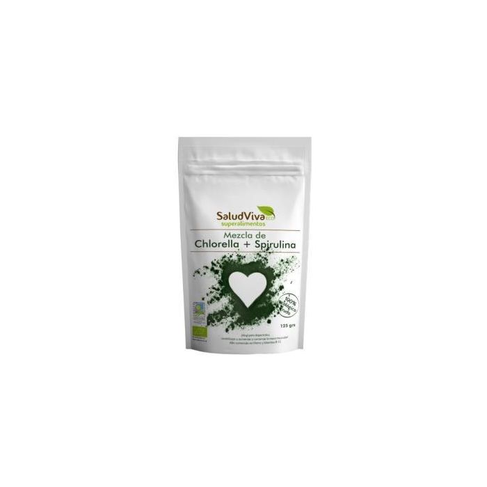 SALUD VIVA Chlorella y Espirulina Mezcla en Polvo 125g Bio - Alga Orgánica para Deportistas, Vegano, Sin Gluten
