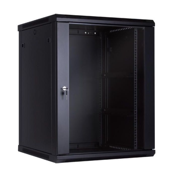 MicroConnect Armario Mural 19" 15HU Fondo 600mm Negro para CCTV, Alarmas y Control de Acceso