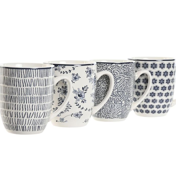 Mug Shabby DKD Home Decor Azul Blanco 9 x 10.5 x 12 cm Set de 4 3 Mug Shabby DKD Home Decor Azul Blanco 9 x 10.5 x 12 cm Set de 4 3