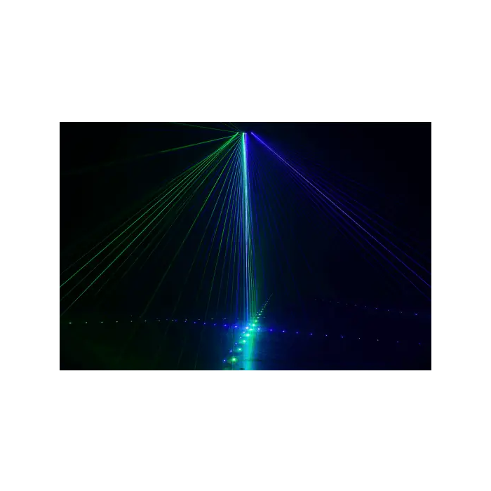 ALGAMLIGHT Haz de Luz X6 RGB DMX 4 LÁSERES 260mW Estroboscopio 8 Canales Sonido/Automático 3