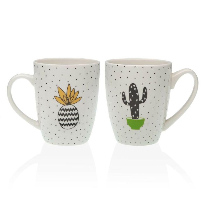 Taza Mug Versa Porcelana Cactus Piña Taza Mug Versa Porcelana Cactus Piña