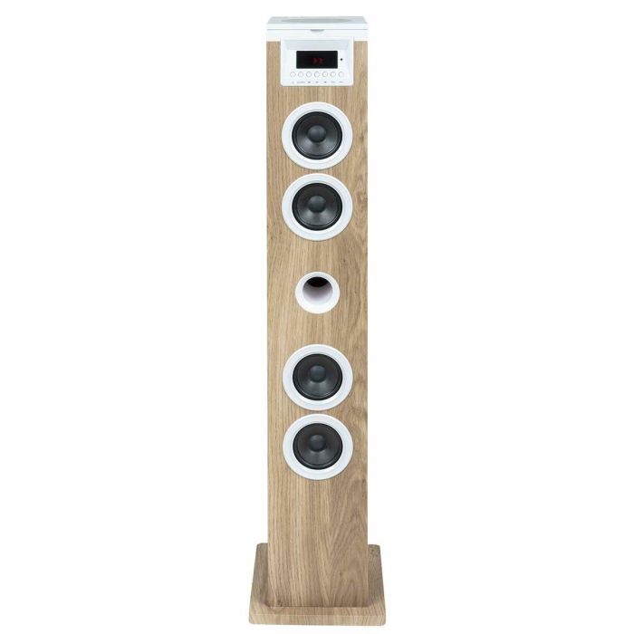 Altavoz torre - THOMSON - Bluetooth/CD/USB/SD - Blanco/Madera - 60W - Radio FM