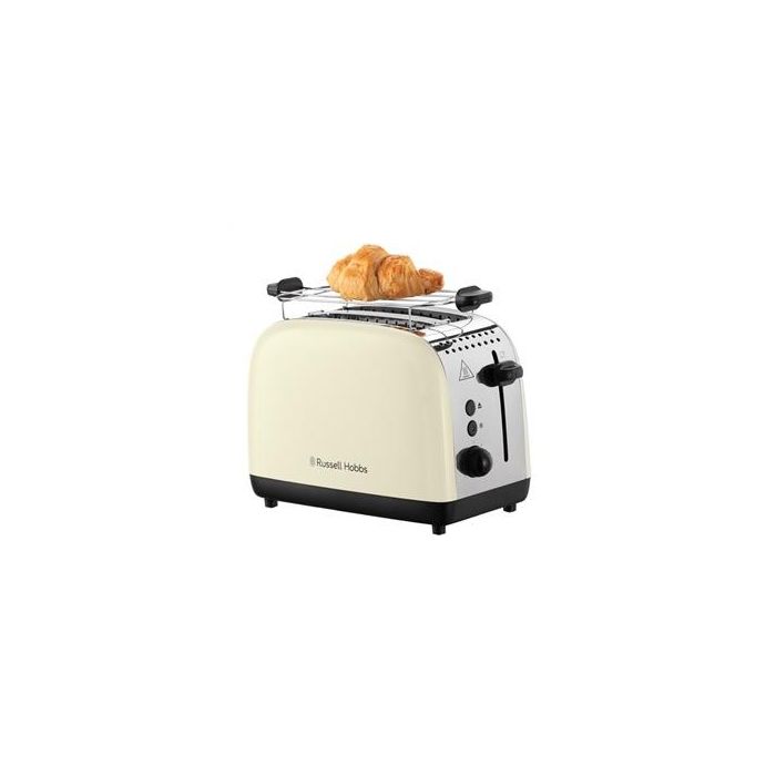 Russell Hobbs 26551-56 Tostador Colours Plus Crema con Ranuras Anchas, Función Levantar y Ver y Calientapanecillos 3