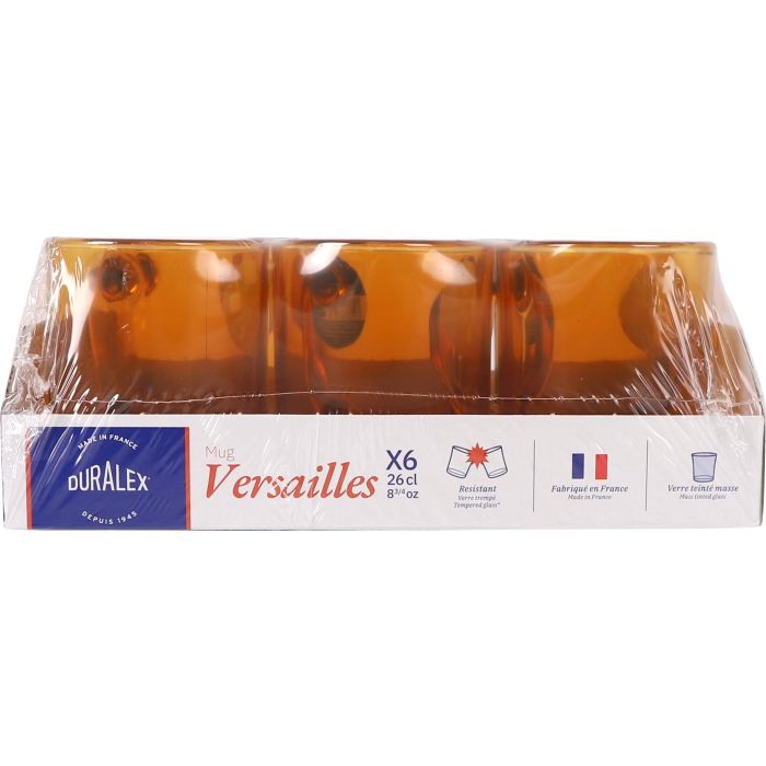 Duralex Mug Apilable Versailles Ambar 26 cl - Vaso de Cristal Templado 10x7x9 cm (72 Unidades) 1