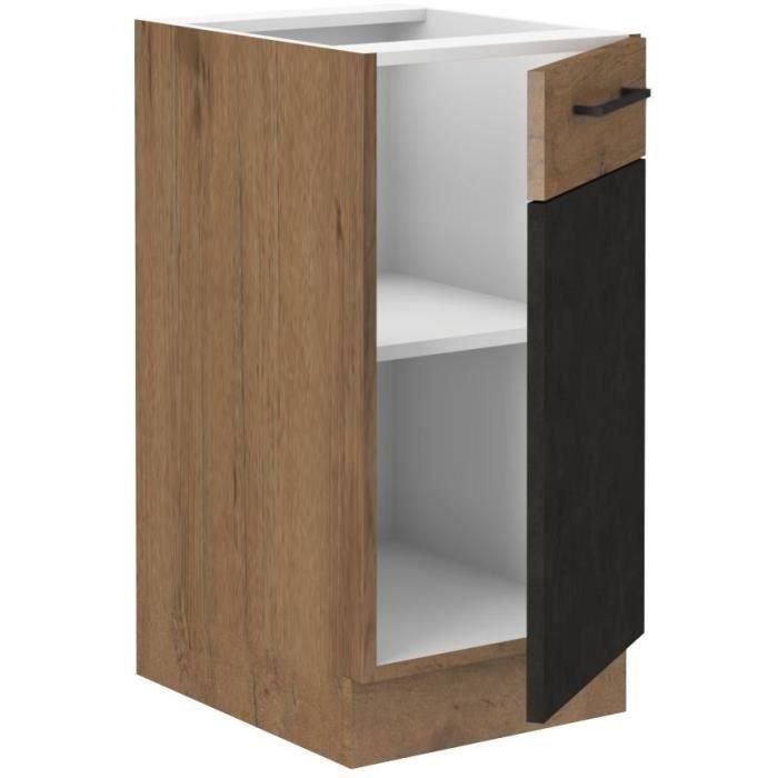 ROCK ROCK40D1F - Mueble bajo de Melamina con decoración Roble Lancelot y Gris Matera, 1 Puerta, L40xH82 cm 1 ROCK ROCK40D1F - Mueble bajo de Melamina con decoración Roble Lancelot y Gris Matera, 1 Puerta, L40xH82 cm 1