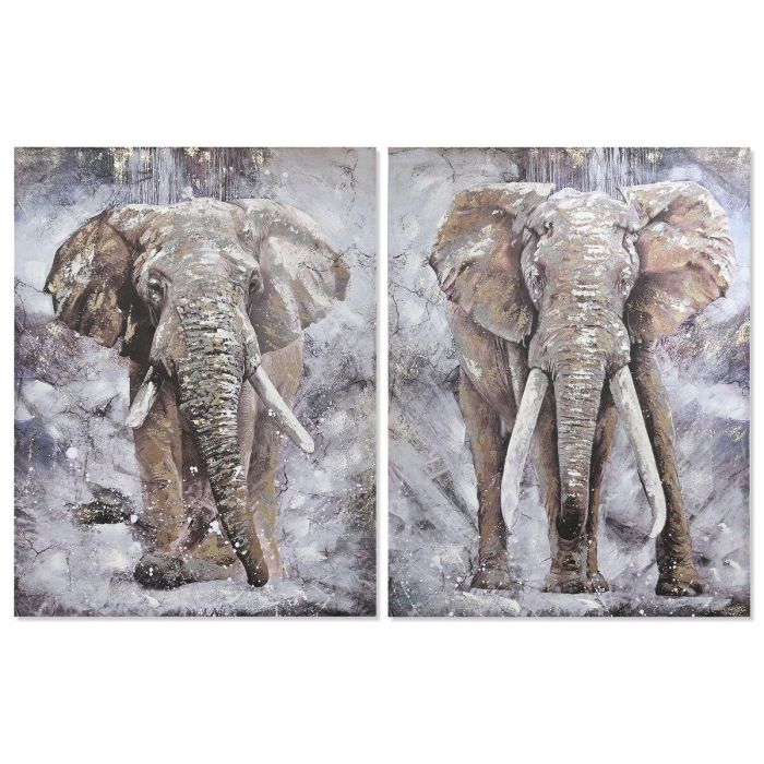 Cuadro Home ESPRIT Elefante Colonial 90 x 3 x 120 cm (2 Unidades) 0 Cuadro Home ESPRIT Elefante Colonial 90 x 3 x 120 cm (2 Unidades) 0