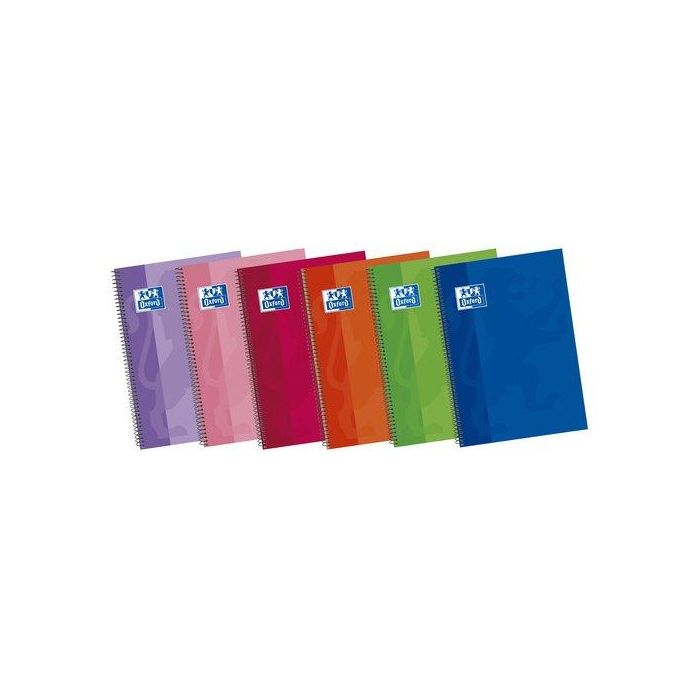 Bloc Oxford School Tapa Extra Fº 80H Milimetrado 90G Surtido (6 Col.) 5 unidades