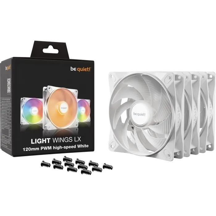 Be Quiet! LIGHT WINGS LX 120mm PWM High-Speed White Triple-Pack Ventiladores de Ordenador 12cm 2100 RPM PWM LED Blanco 4