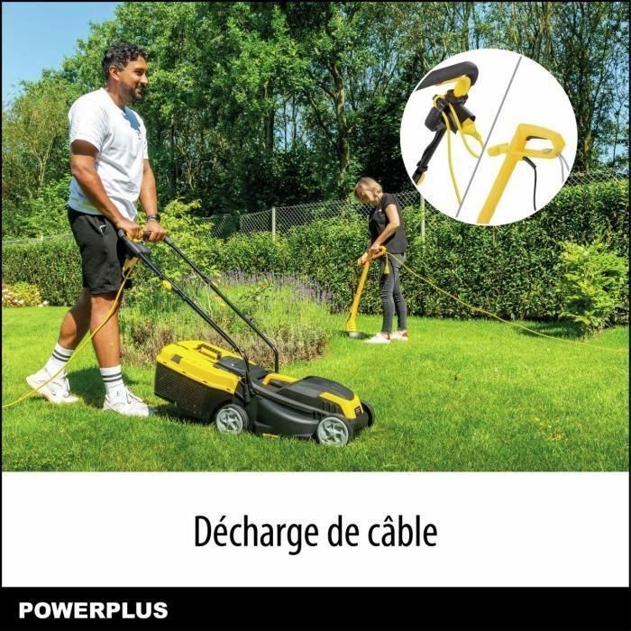 Powerplus POWXG62205T Kit Cortadora de césped eléctrica 1300W y Bordeadora de jardín 250W, Ø 220mm 5