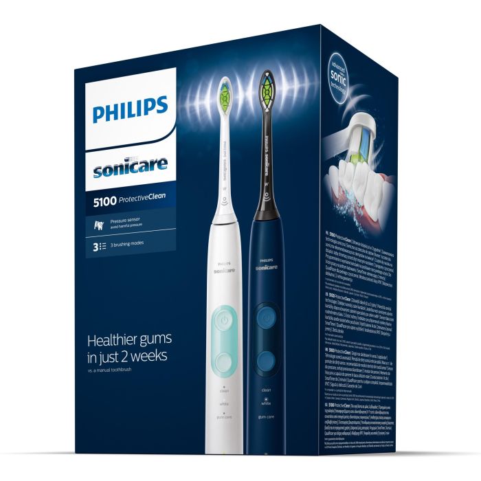 Philips Sonicare ProtectiveClean 5100 Cepillo dental eléctrico sónico HX6851/34 para Adultos, 62000 Movimientos/minuto, 3 Modos, Color Menta/Blanco 4