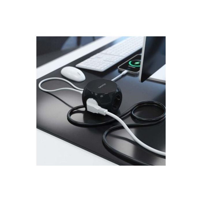 Regleta con Interruptor Aisens ASPS-2A2C05-BK/ 3 Tomas de Corriente/ 2 USB Tipo-C/ 2 USB/ Cable 1.4m/ Negro 3 Regleta con Interruptor Aisens ASPS-2A2C05-BK/ 3 Tomas de Corriente/ 2 USB Tipo-C/ 2 USB/ Cable 1.4m/ Negro 3