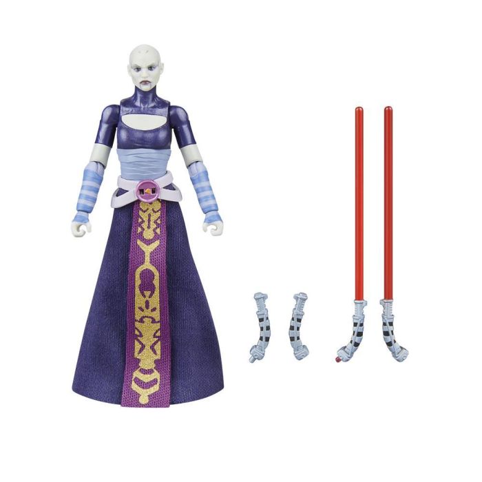 HASBRO Figura Articulada Asajj Ventress Star Wars: La Guerra de los Clones 9,5cm con Accesorios 1