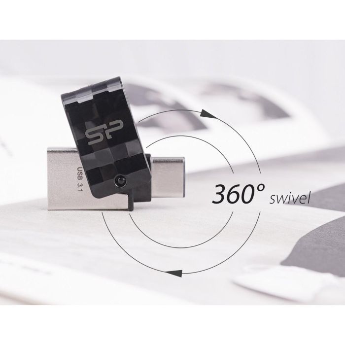 Silicon Power STICK USB 3.1 Tipo C C31 32GB Negro para Transferencia de Datos Rápida y Almacenamiento Portátil 6