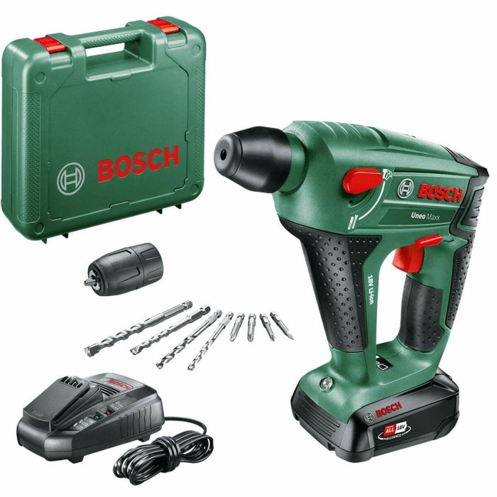 Bosch Uneo Maxx 18 Martillo Perforador Inalámbrico - 0.6 J Impacto, 10mm Concreto, 5000 IPM, 1 Batería 2.5Ah 5 Bosch Uneo Maxx 18 Martillo Perforador Inalámbrico - 0.6 J Impacto, 10mm Concreto, 5000 IPM, 1 Batería 2.5Ah 5