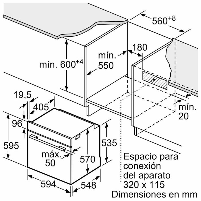 Horno Pirolítico BOSCH HBG578EB7 3600 W 71 L 2 Horno Pirolítico BOSCH HBG578EB7 3600 W 71 L 2