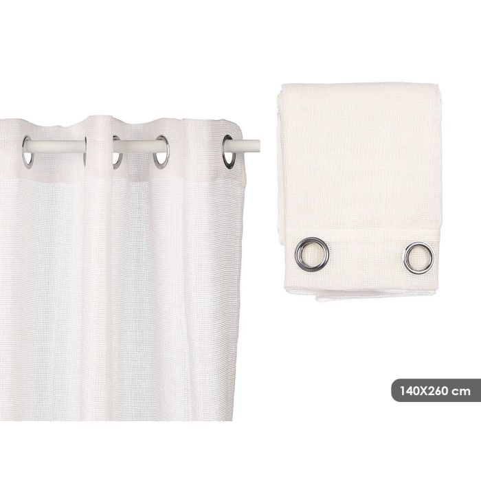 Giftdecor Cortina Blanca Relieve en Poliéster, 140x260 cm (6 Unidades) Giftdecor Cortina Blanca Relieve en Poliéster, 140x260 cm (6 Unidades)