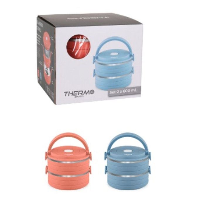 Set de Fiambreras ThermoSport Azul Rojo Acero Plástico 600 ml 2 Piezas (6 Unidades) 4 Set de Fiambreras ThermoSport Azul Rojo Acero Plástico 600 ml 2 Piezas (6 Unidades) 4