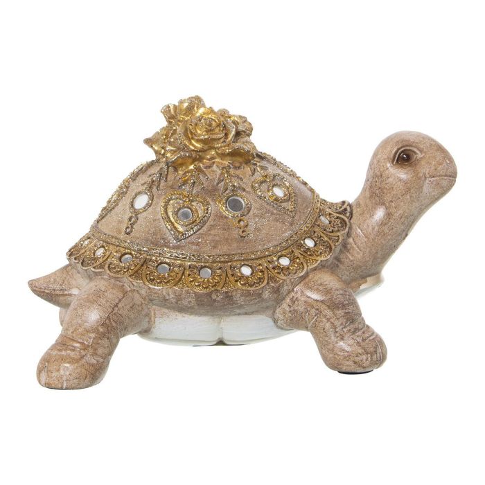 Figura Decorativa Alexandra House Living Marrón Dorado Acrílico Plástico Melamina Tortuga