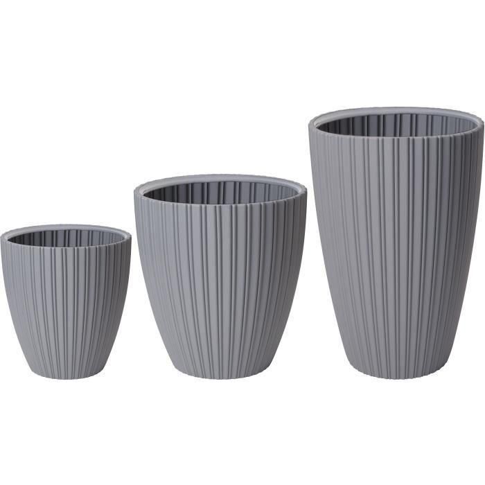 Maceta - Garden ID - Fancy - 40 x 58 cm - Para jardín, balcones o interiores - Gris claro 3 Maceta - Garden ID - Fancy - 40 x 58 cm - Para jardín, balcones o interiores - Gris claro 3