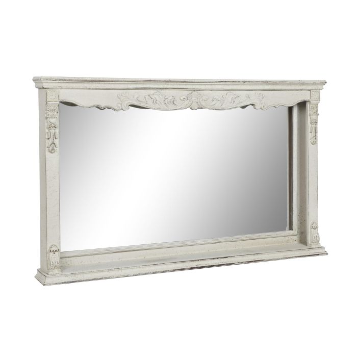 DKD Home Decor Espejo Vintage de Pared Blanco 125x76 cm (Ancho x Alto) con 12 cm de Fondo, Marco de Abeto y MDF 3 DKD Home Decor Espejo Vintage de Pared Blanco 125x76 cm (Ancho x Alto) con 12 cm de Fondo, Marco de Abeto y MDF 3
