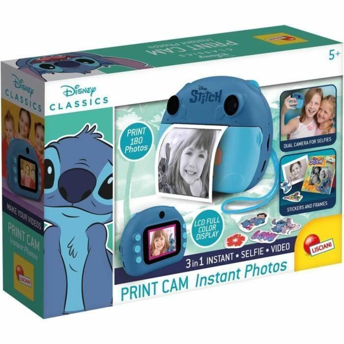 Lisciani Giochi LIS8008324107247 Cámara Instantánea PRINT CAM STITCH Lente Dual, Efectos, Marcos, Impresión Instantánea 8