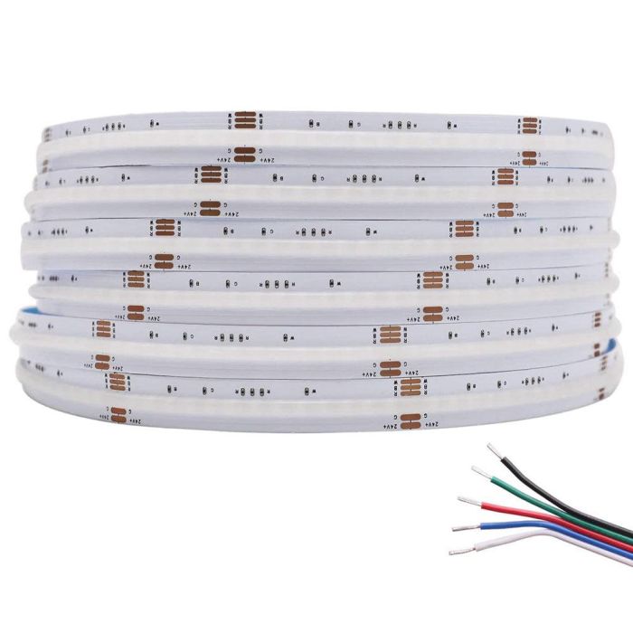 Tira LED COB 20W/M IP20 RGB/Blanco Frío Rollo 5M 0 Tira LED COB 20W/M IP20 RGB/Blanco Frío Rollo 5M 0