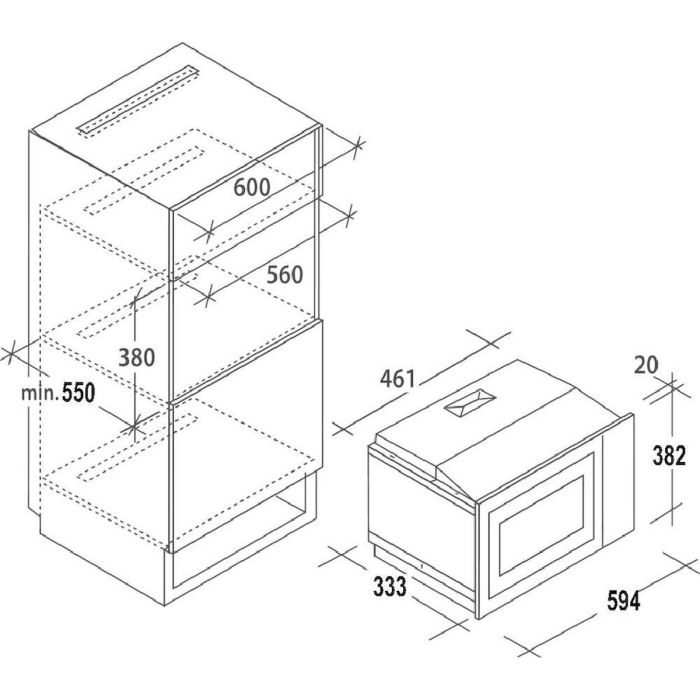 Horno Microondas Integrable Haier H38FMWID4ID27N 800 W Negro 20 L 1