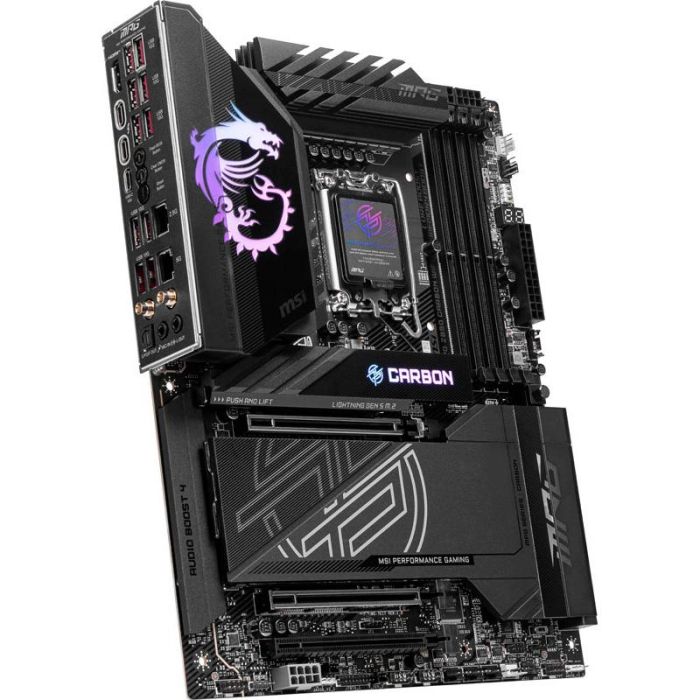 MSI PLACA MPG Z890 CARBON WiFi, Intel LGA 1851, Chipset Z890, DDR5, 4 DIMM, 256GB, Wi-Fi 7, Bluetooth, 911-7E17-001 4 MSI PLACA MPG Z890 CARBON WiFi, Intel LGA 1851, Chipset Z890, DDR5, 4 DIMM, 256GB, Wi-Fi 7, Bluetooth, 911-7E17-001 4