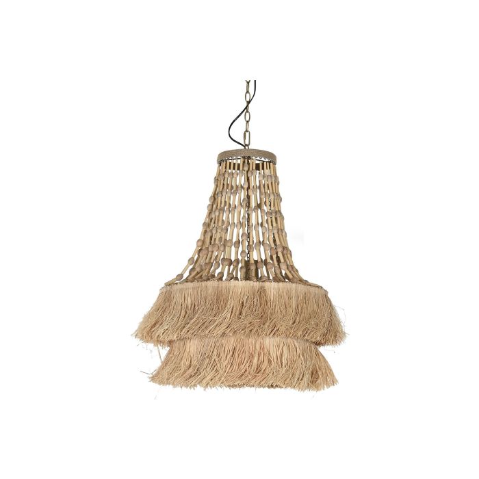 DKD Home Decor Lámpara Techo Balines Natural Yute Metal Flecos 50.5 x 148 x 50.5 cm 6