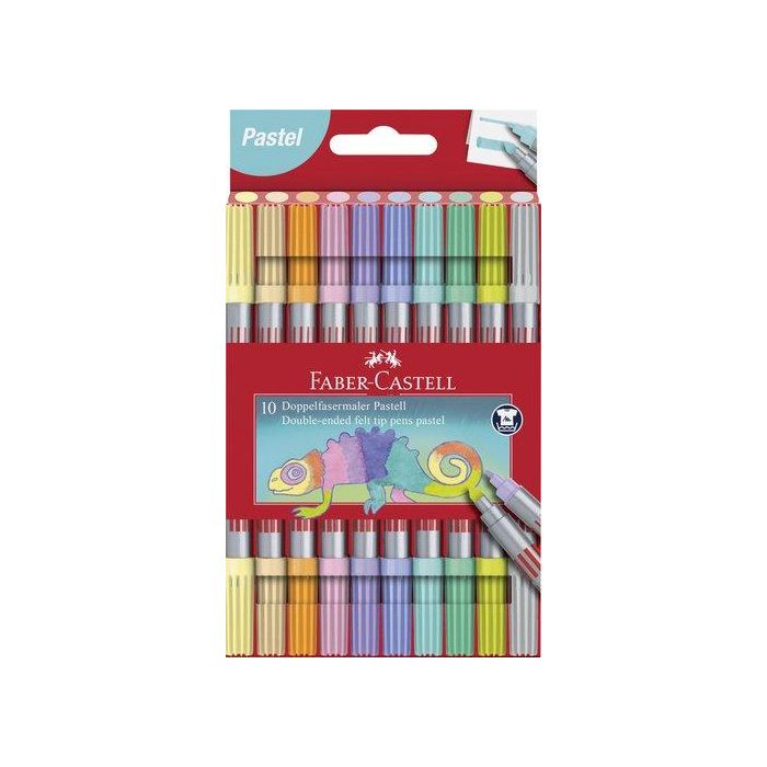 Rotulador Fibra Faber-Castell Doble Punta Pastel Caja De 10