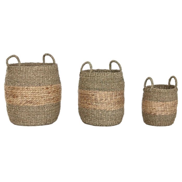 Cesta Tropical DKD Home Decor Natural 40 x 44 x 40 cm Set de 3 1 Cesta Tropical DKD Home Decor Natural 40 x 44 x 40 cm Set de 3 1