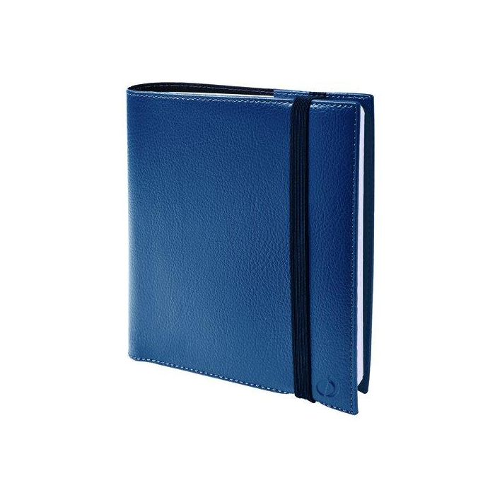 Agenda Anual (2026) Quo Vadis Time&Life Medium Ml Sobrecubierta Wire-O Tapa Simil Piel Con Goma 160X160 S/V 2 Pag. Azul Metalizado