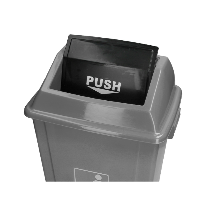 Q-connect Papelera Contenedor Plástico con Tapa de Balancín, 20 Litros, Gris, 340x240x450 mm 5