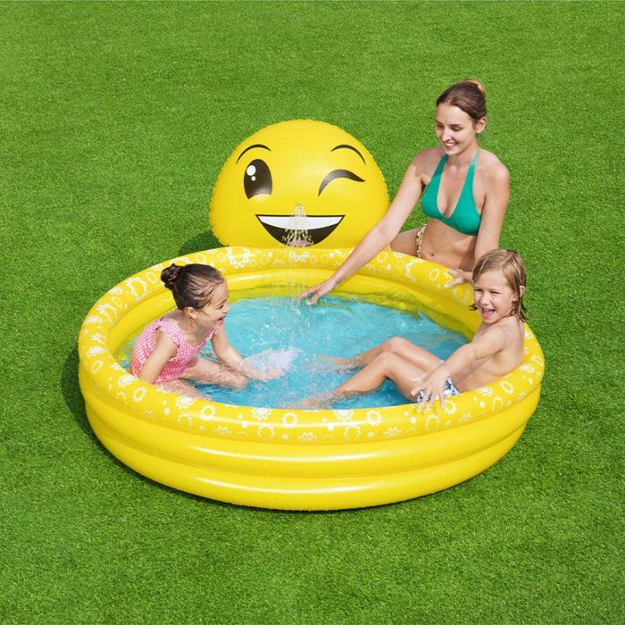 Bestway Piscina Hinchable Infantil Chorro Sonrisa 165x144x69 cm +2 Años Jardin 53081 12