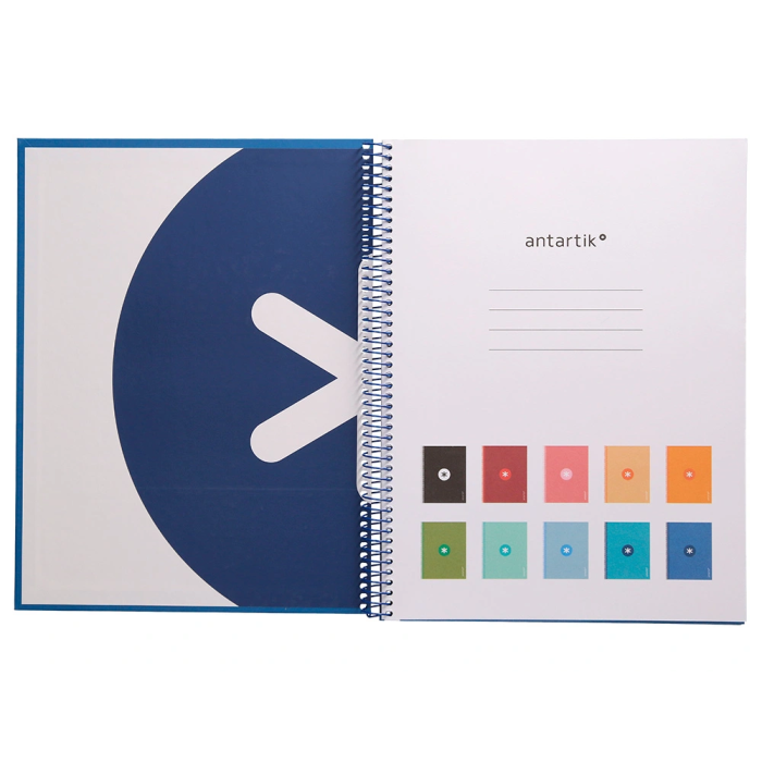 Antartik Cuaderno espiral micro A4 tapa dura forrada 80h 90 gr cuadro 5mm azul oscuro 7