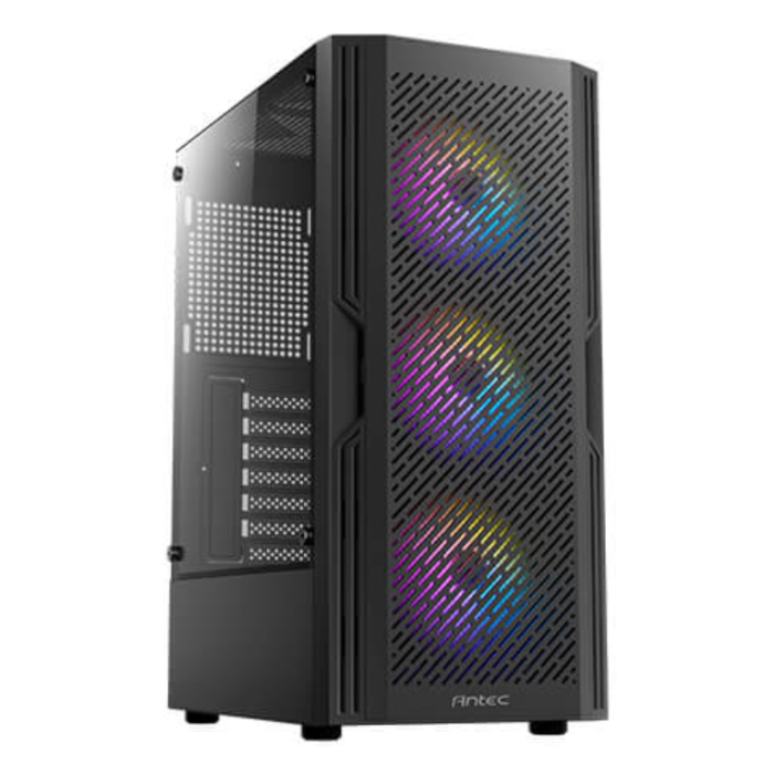 Antec AX20 Midi Tower Negro - Caja de PC Negra con Ventiladores Frontales de 120 mm