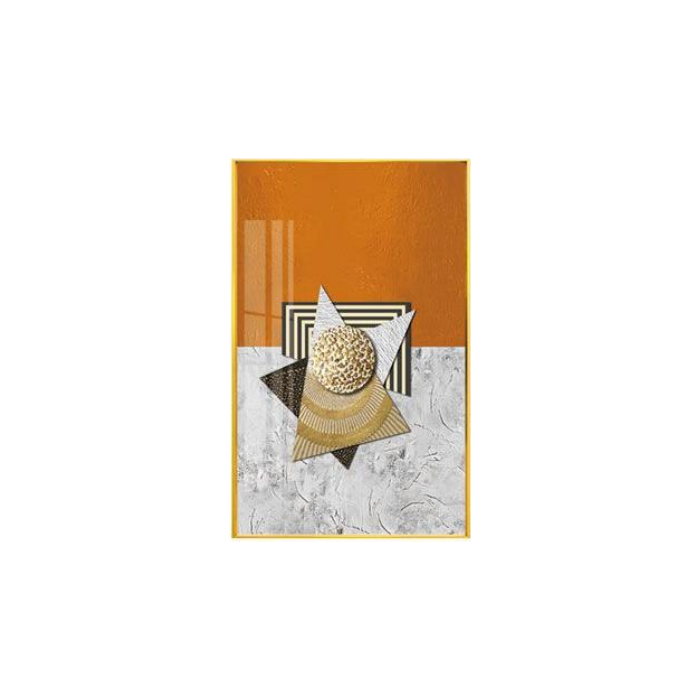DKD Home Decor Cuadro Moderno Abstracto Naranja Dorado 80x120x3 cm de Aluminio y MDF