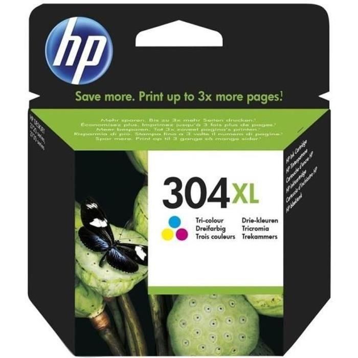 Cartucho de tinta original HP 304XL tricolor para HP DeskJet 2620/2630/3720/3730 (N9K07AE)