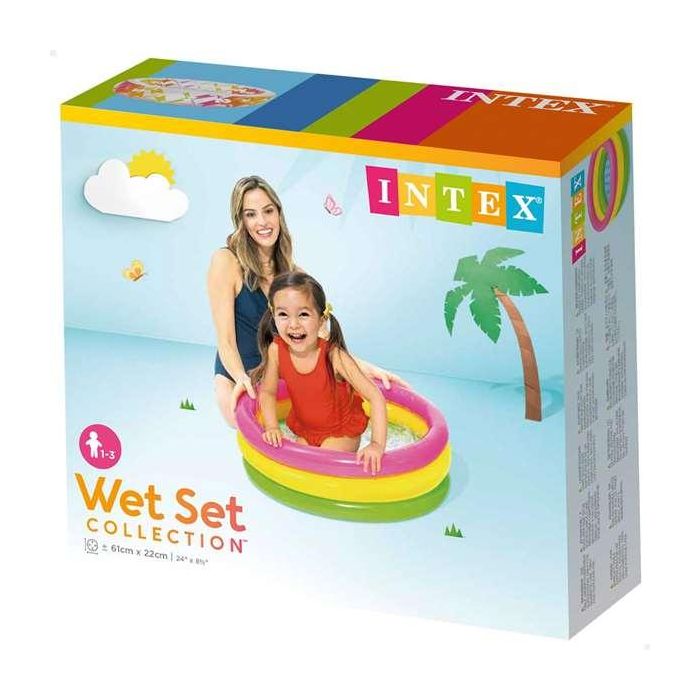 Intex Piscina Hinchable 3 Aros Colores con Suelo Hinchable Capacidad 28 Litros para Niños de 1 a 3 Años 61x22 cm Modelos Surtidos 5