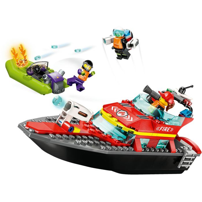 LEGO 60373 El bote de rescate de los bomberos, juguete flotante con jetpack y minifigurinas 5