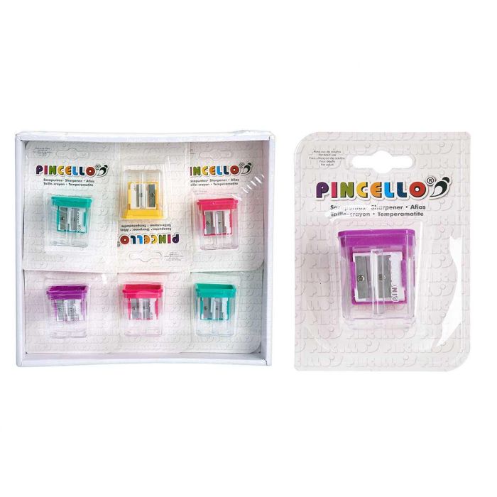 Sacapuntas Doble Cuadradas Surtidos Pincello 9X13CM (24 Unidades) 2 Sacapuntas Doble Cuadradas Surtidos Pincello 9X13CM (24 Unidades) 2
