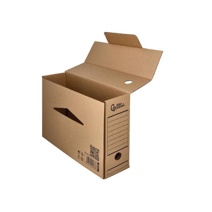 Caja Archivo Definitivo Liderpapel Folio Carton Reciclado 325 gr-M2 Lomo 100 mm Kraft 365x100x251 mm 6