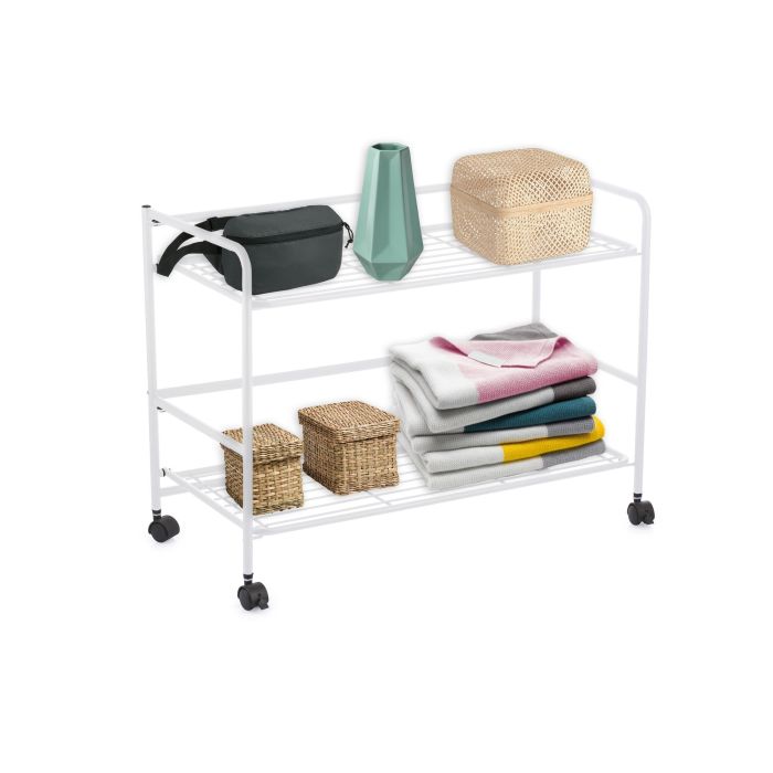 Confortime Estantería Plegable 2 Niveles, 67 x 30 x 44.8 cm 2 Confortime Estantería Plegable 2 Niveles, 67 x 30 x 44.8 cm 2