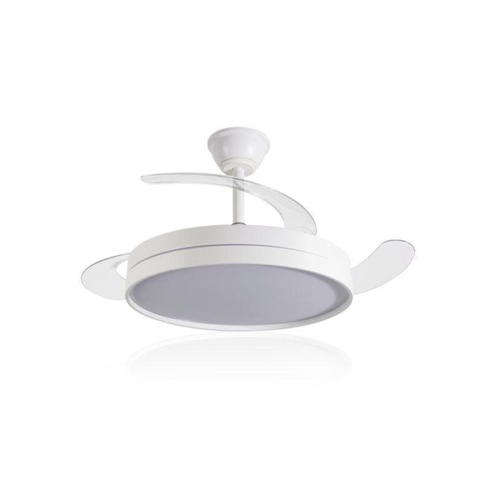 DAEWOO Ventilador de Techo con Aspas Retráctiles de 42 Pulgadas, LED 36W, Control por App, 3 Velocidades, Motor 30W