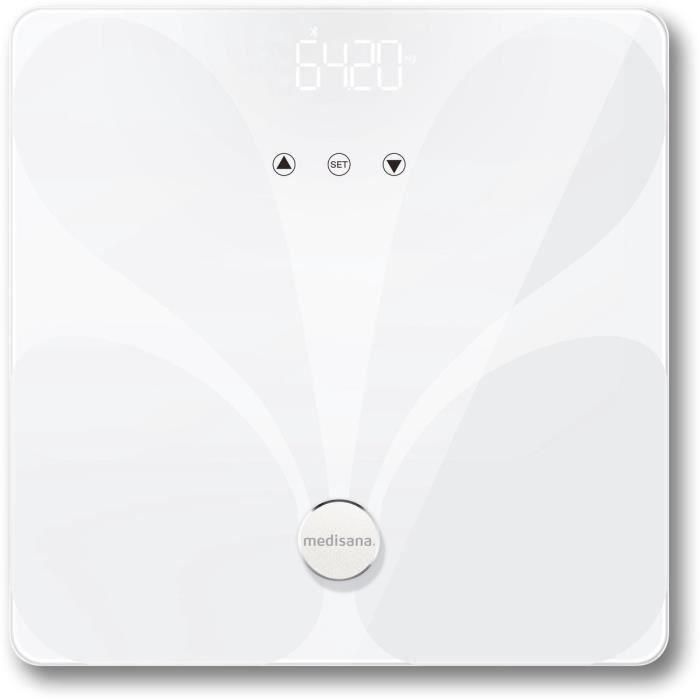 Báscula de baño - Medisana - BS 412-99658 - Electrónica conectada - Medidor de impedancia - Masa muscular y ósea - Máx. 180 kg Báscula de baño - Medisana - BS 412-99658 - Electrónica conectada - Medidor de impedancia - Masa muscular y ósea - Máx. 180 kg