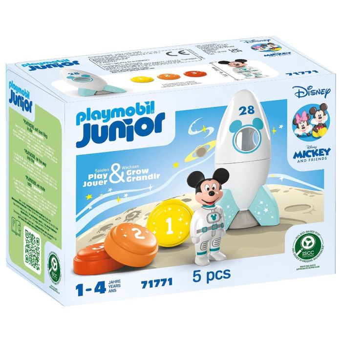 Playmobil 71771 Disney Mickey Mouse Set Aventura Espacial Cohete - Juguete para Bebés +12 Meses: Apila, Cuenta y Despega Playmobil 71771 Disney Mickey Mouse Set Aventura Espacial Cohete - Juguete para Bebés +12 Meses: Apila, Cuenta y Despega