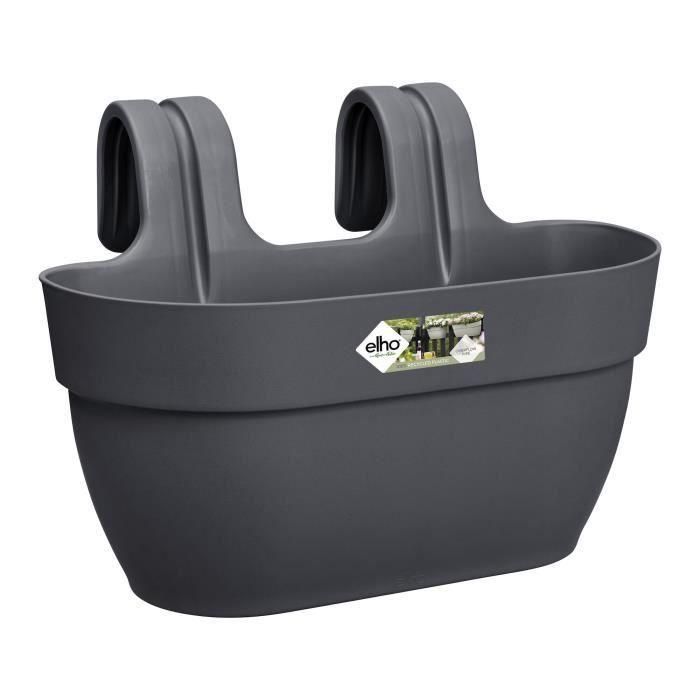 ELHO - Maceta - Vibia Campana Easy Hanger Medium - Antracita - Balcón exterior - L 24,1 x An 36 x Al 26,5 cm ELHO - Maceta - Vibia Campana Easy Hanger Medium - Antracita - Balcón exterior - L 24,1 x An 36 x Al 26,5 cm