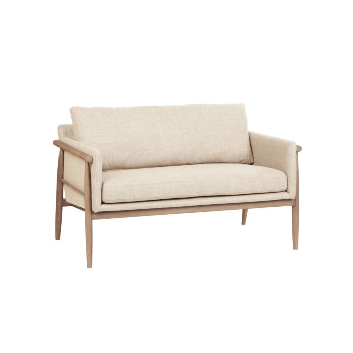 DKD Home Decor 2c24 Sofá Urban Blanco Tapizado de Poliéster y Fresno Acabado Decapé Colección Top Chairs 126.5x75x79 cm